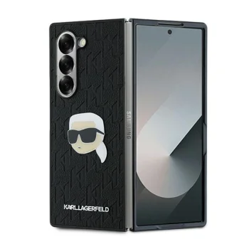 Karl Lagerfeld Saffiano Monogram Head Pin dėklas Samsung Galaxy Z Fold 6, juodas