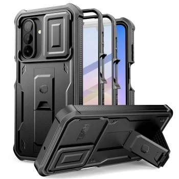 Dėklas Tech-Protect Kevlar Cam+ 2-Set skirtas Samsung Galaxy A17 / A18 4G / 5G, juodas