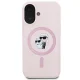 Karl Lagerfeld Silicone Karl&Choupette Heads MagSafe dėklas iPhone 16 Plus, rožinis