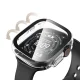 Tech-Protect Defense cases for Apple Watch 49 mm, Titanium & Clear, 2-pack