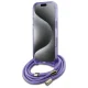 Guess iPhone 16 Pro dėklas Crossbody Cord Script MagSafe, violetinis