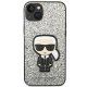 Karl Lagerfeld Glitter Flakes Ikonik dėklas skirtas iPhone 14 Plus, sidabrinis