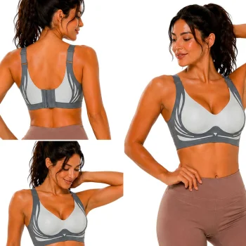 Moteriška sportinė liemenėlė Push-Up, besiūlė, pilka (2XL)
