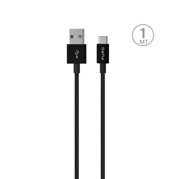 Puro USB-A to USB-C Cable 1m (Black)