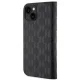 Karl Lagerfeld Saffiano Monogram atverčiamas dėklas iPhone 14 telefonui, juodas
