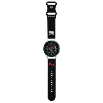 Išmaniojo laikrodžio dirželis Hello Kitty Silicone Kitty Head 22mm, juodas