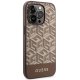 Guess iPhone 14 Pro Case GCube Stripes MagSafe, Brown