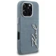 Karl Lagerfeld Signature Denim dėklas, skirtas iPhone 16 Pro Max, mėlynas