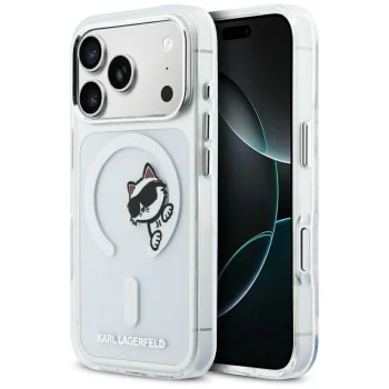 Karl Lagerfeld IML Peekaboo MagSafe dėklas iPhone 17 Pro, skaidrus