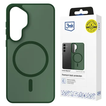 Dėklas 3mk Smoke MagCase skirtas Samsung Galaxy S25, žalias permatomas