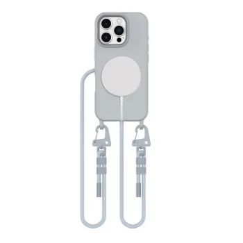 Tech-Protect MagNecklace MagSafe dėklas iPhone 16 Pro su virvele, pilkas