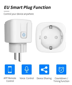 T-Phox 20A išmanusis lizdas Wi-Fi (EU kištukas)