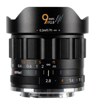 AstrHori MF 9 mm f/2.8 APS-C itin plataus kampo objektyvas Fujifilm X