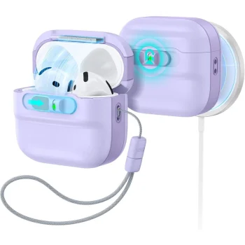 ESR Pulse HaloLock MagSafe dėklas Apple AirPods 4 / 5, violetinis