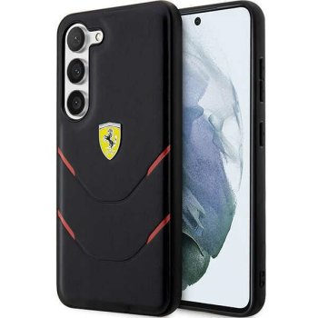 Ferrari Hot Stamp Lines dėklas Samsung Galaxy S23+ telefonui, juodas