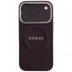 Guess Saffiano Peony & Ring MagSafe dėklas telefonui iPhone 17 Pro / 18 Pro, bordo