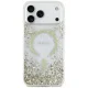 Guess Resin Bottom Glitter MagSafe dėklas skirtas iPhone 18 Pro Max / 17 Pro Max, auksinis