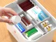 Medicine Storage Box First Aid Kit Organizer with Removable Tray, White and Red