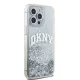 DKNY Liquid Glitters Arch Logo dėklas, skirtas iPhone 15 Pro Max, baltas