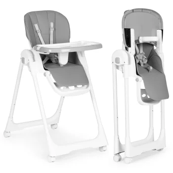 Ecotoys Adjustable High Chair with Eco-Leather Cover, Dark Gray