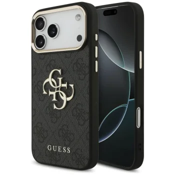Guess 4G Big 4G Classic Logo dėklas iPhone 17 Pro Max / 18 Pro Max, juodas