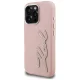 Karl Lagerfeld FW Grained Signature Logo dėklas, skirtas iPhone 16 Pro Max, rožinis