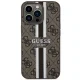 Guess dėklas iPhone 13 Pro Max telefonui 4G Printed Stripes MagSafe, rudas