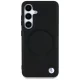 BMW Leather Half Textured MagSafe dėklas skirtas Samsung Galaxy S25, juodas