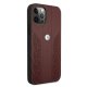 BMW dėklas iPhone 12 / 12 Pro telefonams Leather Curve Perforate, raudonas