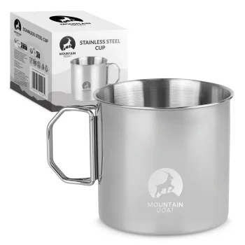 Plieninis turistinis puodelis Mountain Goat 350 ml