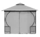 Sodo pavėsinė MultiGarden 132273, 3x3 m, su tinkleliu nuo uodų ir sienelėmis, pilka