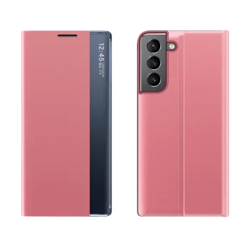 Atverčiamasis dėklas Samsung Galaxy S23+ Hurtel New Sleep Case su stovu, rožinis