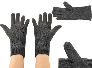 Touchscreen gloves with removable warmer, grey, R6412