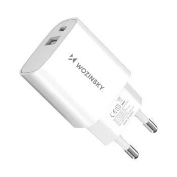 Wozinsky WGWCW USB-A USB-C 20W įkroviklis, baltas
