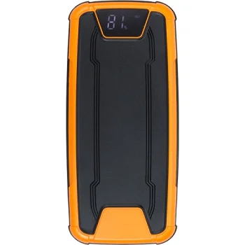 Išorinė baterija 30000mAh, PD 65W, DC 12-19V, USB-C, 2x USB-A, QC3.0, juoda / oranžinė