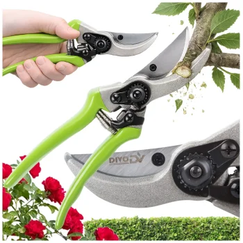 Sodo žirklės DIVODV šakoms ir krūmams, 22 cm, žalios