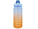 Motivational Water Bottle with Straw 2000 ml, Blue/Orange