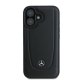 Mercedes dėklas iPhone 16 telefonui Leather Urban, juodas