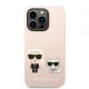 Karl Lagerfeld Silicone Karl & Choupette MagSafe dėklas iPhone 14 Pro Max, rožinis