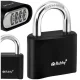 Ruhhy 4-Digit Combination Padlock 50mm Hardened Steel, Black