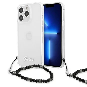 Guess Pearl Case for iPhone 13 Pro Max, Transparent Black