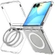 Spigen Ultra Hybrid Pro MagSafe dėklas telefonui Samsung Galaxy Z Flip 8, skaidrus/baltas
