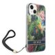 Guess Flower Strap dėklas skirtas iPhone 14 Plus, mėlynas