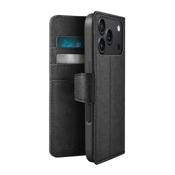 Atverčiamasis dėklas SBS Wallet Classic, skirtas iPhone 18 Pro Max, su stovu, juodas