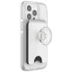 PopSockets PopWallet+ G2 MagSafe dėklas-laikiklis, baltas ir skaidrus