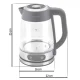 Berdsen Bd-715 stiklinis elektrinis virdulys su temperatūros reguliavimu, 1.8L