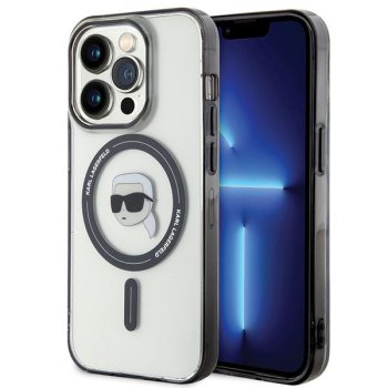 Karl Lagerfeld dėklas iPhone 15 Pro Max su MagSafe IML Karl`s Head, skaidrus