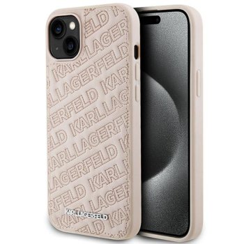 Karl Lagerfeld iPhone 15 Plus / 14 Plus Case Quilted K Pattern, Pink