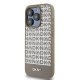 DKNY Leather Printed Pattern dėklas, skirtas iPhone 15 Pro, ruda (MagSafe)