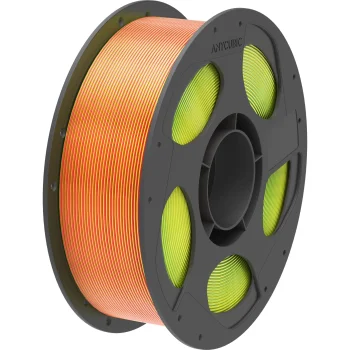 Anycubic PLA Silk 3D spausdintuvo plastikas 1.75 mm 1 kg, raudona geltona žalia